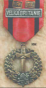 Czech Army Abroad Medal with ribbon devices