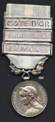Colonial Medal with three clasps