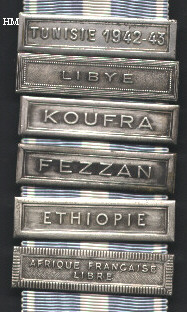 Colonial medal bars