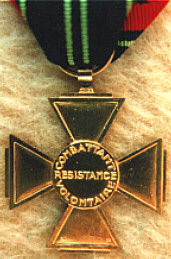 The Combatant Volunteer of the Resistance Medal reverse