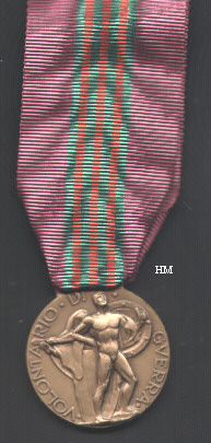 Volunteer Medal, reverse, alternative ribbon