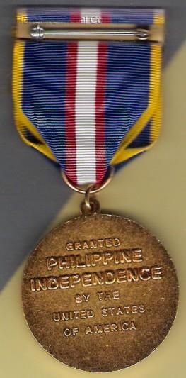 Independence Medal, reverse