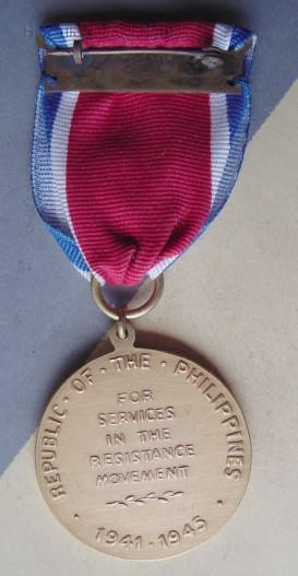 Resistance Medal, reverse