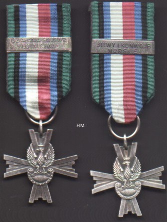 Polish Armed Forces in the West Military Action Cross, obverse, bars for air and sea operations