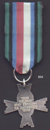 Polish Armed Forces in the West Military Action Cross, reverse