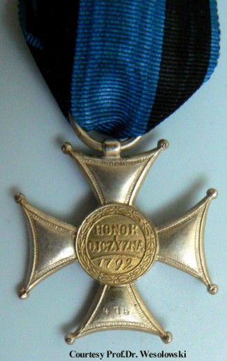 Virtuti Militari Order, knight class, reverse