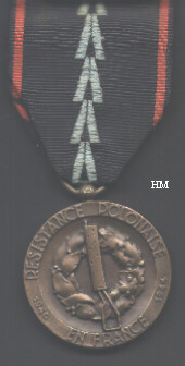 Polish Resistance in France Medal, reverse
