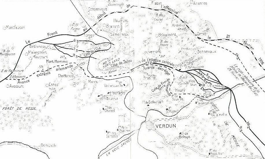 Verdun, battlefield map
